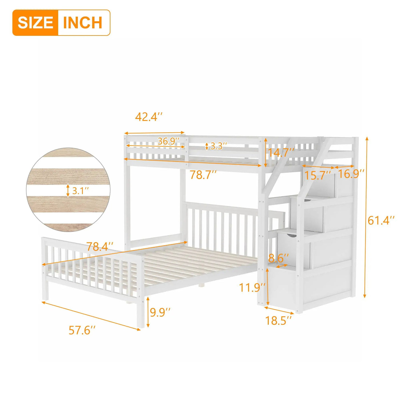 Loft Bed With Staircase And Storage by HouseOfZazla