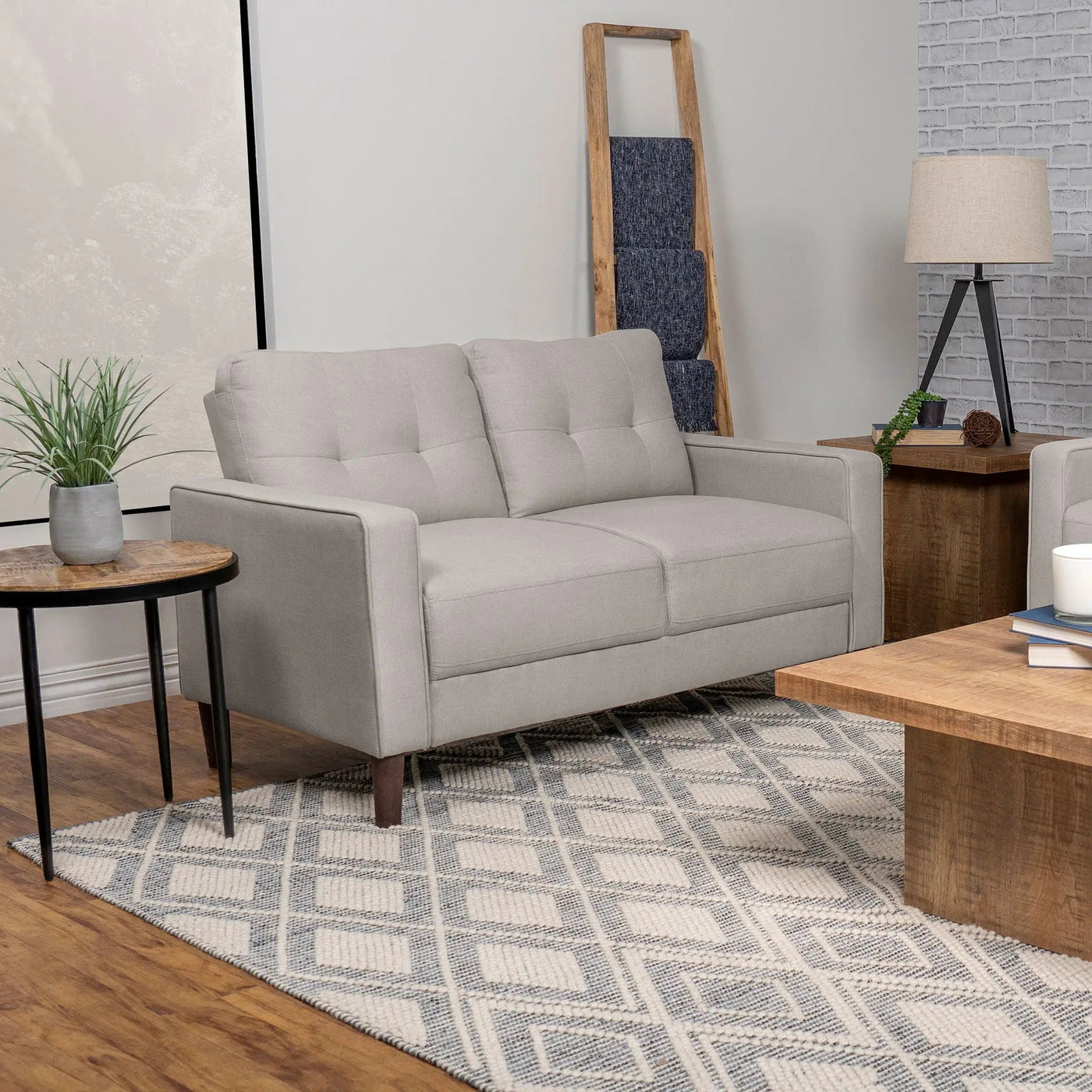 Harvey - Tufted Loveseat With Track Arm Design by HouseOfZazla