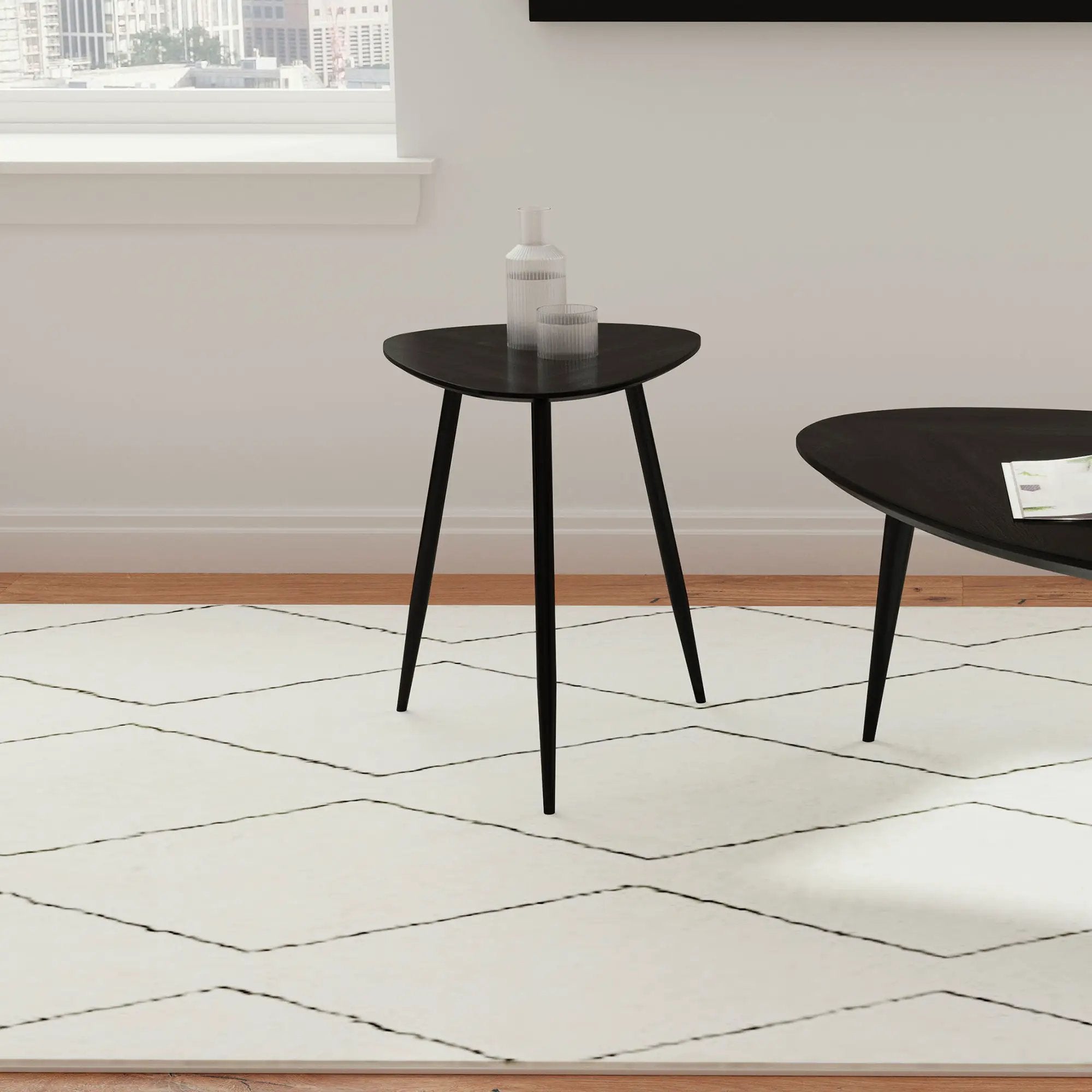 Xander - Triangular Table With Rounded Edges