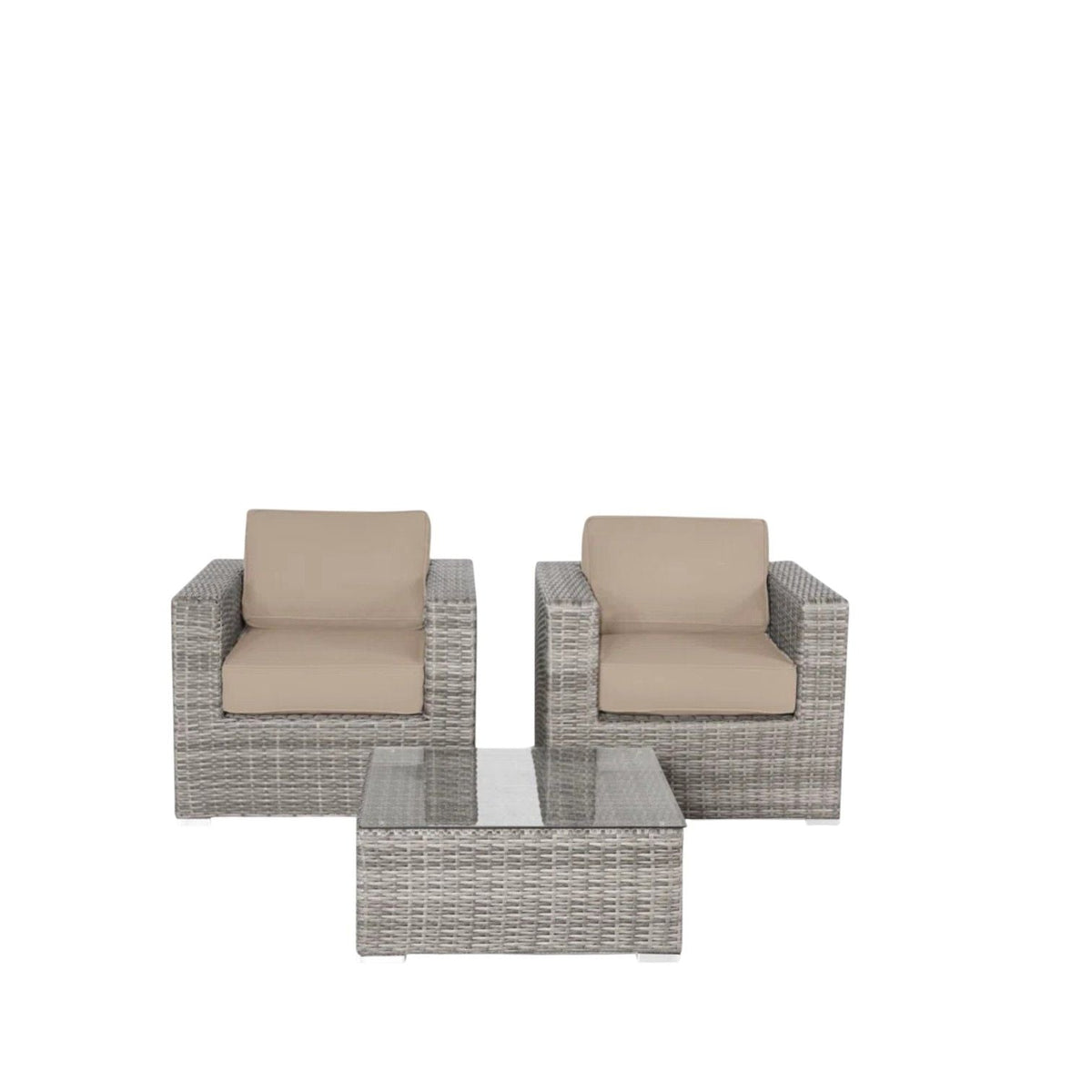 Wicker Outdoor Seating Group Set with Cushions and Table - Multiple Colors, photo 6 of 40