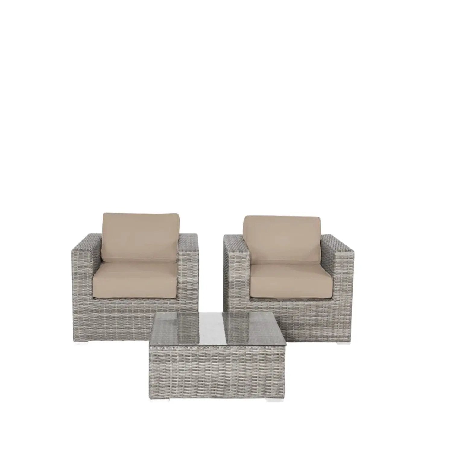 Wicker Seating Group Set With Table And Cushions by HouseOfZazla