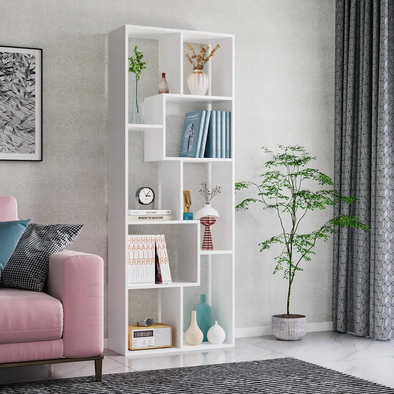 Asymmetrical Display Shelf & Bookcase, 5 Tier by HouseOfZazla