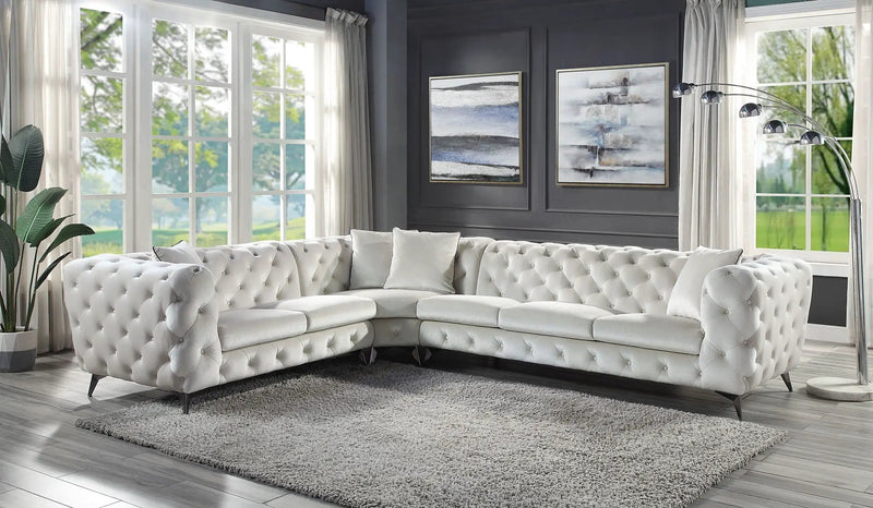 Atronia - Sectional Sofa With 4 Pillows - Beige by Unique Piece Furniture