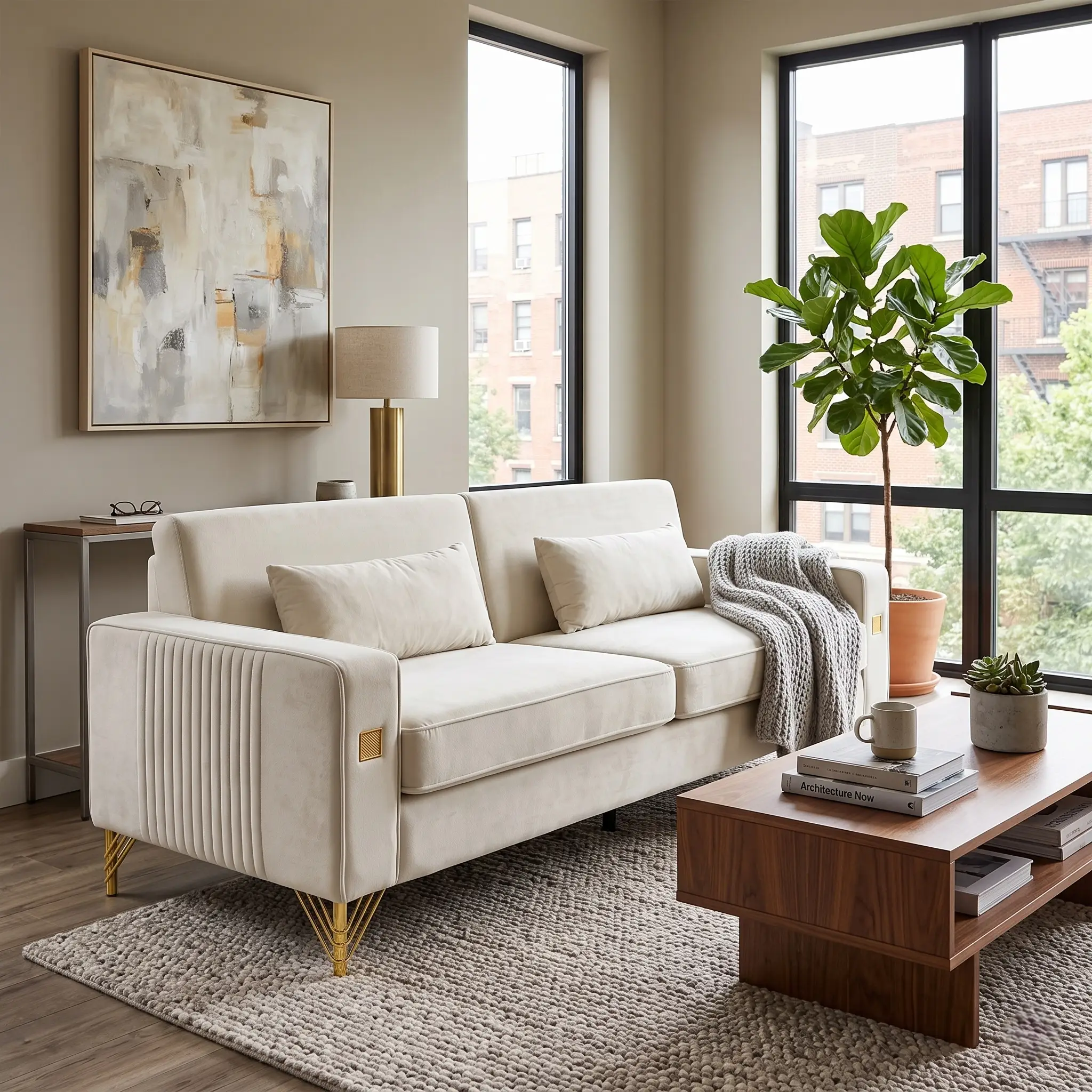 Modern FX-P18-BE Sofa by HouseOfZazla