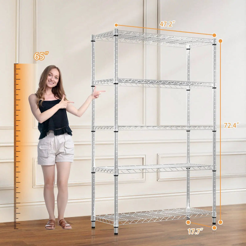 5-Tier Utility Steel Storage Shelving Unit by HouseOfZazla
