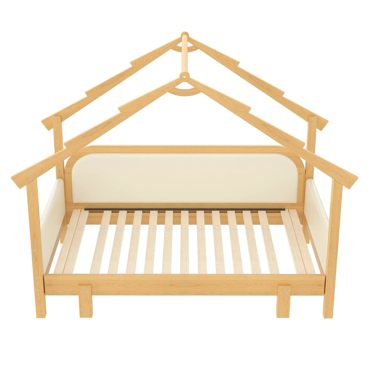 Twin Size Wood Treehouse Bed with Soft Cushion Rails by HouseOfZazla