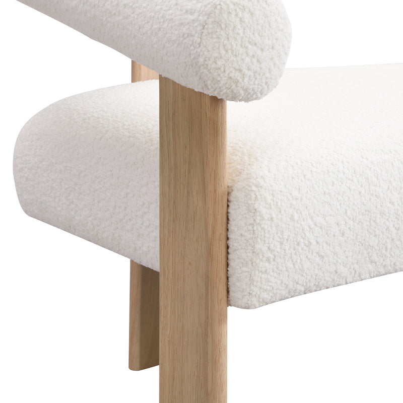 Round Armrest Loveseat (Beige + Natural) by HouseOfZazla