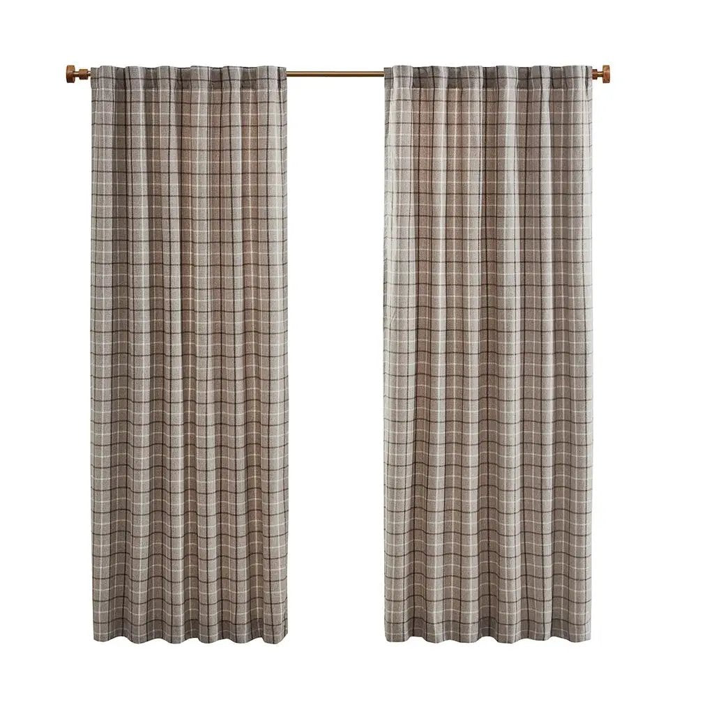 Plaid Rod Pocket and Back Tab Curtain Panel with Fleece Lining by HouseOfZazla