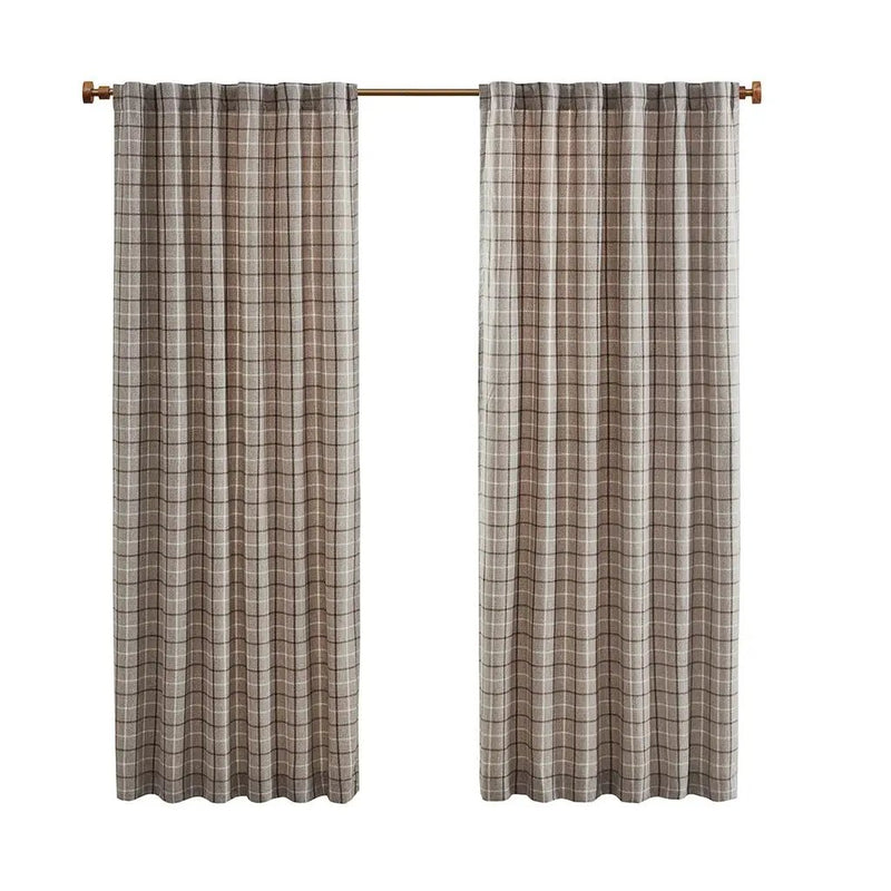 Plaid Rod Pocket and Back Tab Curtain Panel with Fleece Lining by HouseOfZazla