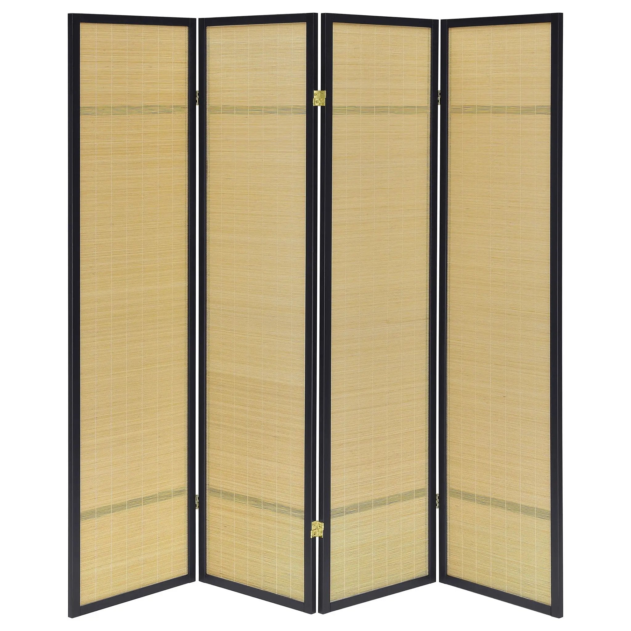 Pearce 4-panel Bamboo Room Divider Folding Screen Natural by Unique Piece Furniture