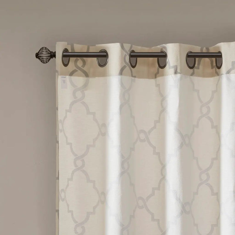 Fretwork Print Grommet Top Window Curtain Panel (One Panel) by HouseOfZazla