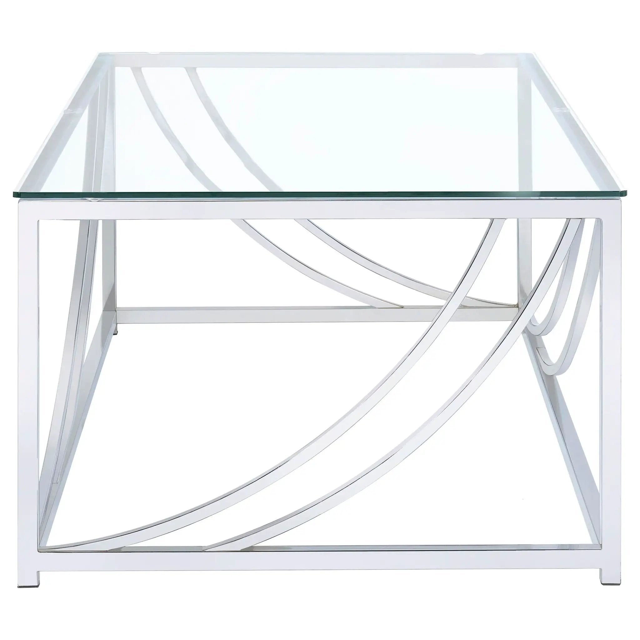 Lille 2-piece Glass Top Coffee And End Table Set Chrome by Unique Piece Furniture