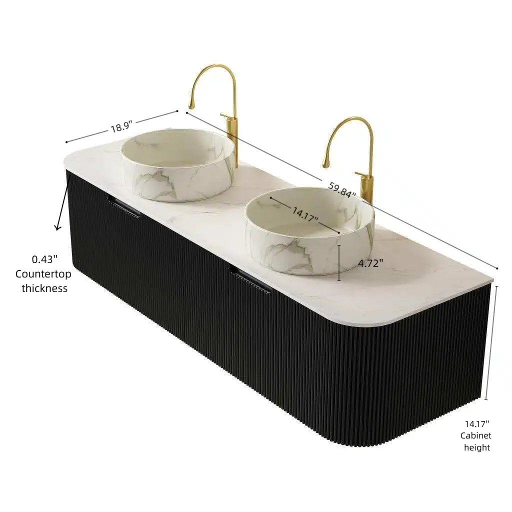 Dina 60" Bathroom Vanity & Sinks by HouseOfZazla