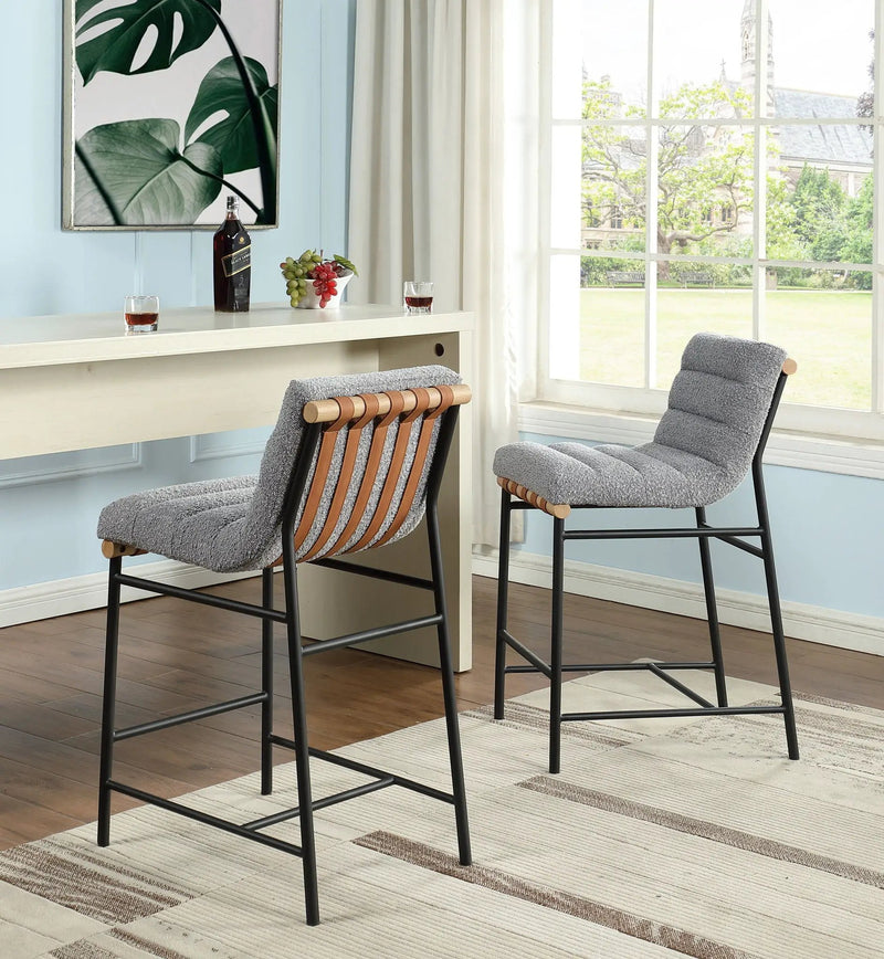 Lahni - 17" Boucle Fabric Counter Height Chair by HouseOfZazla