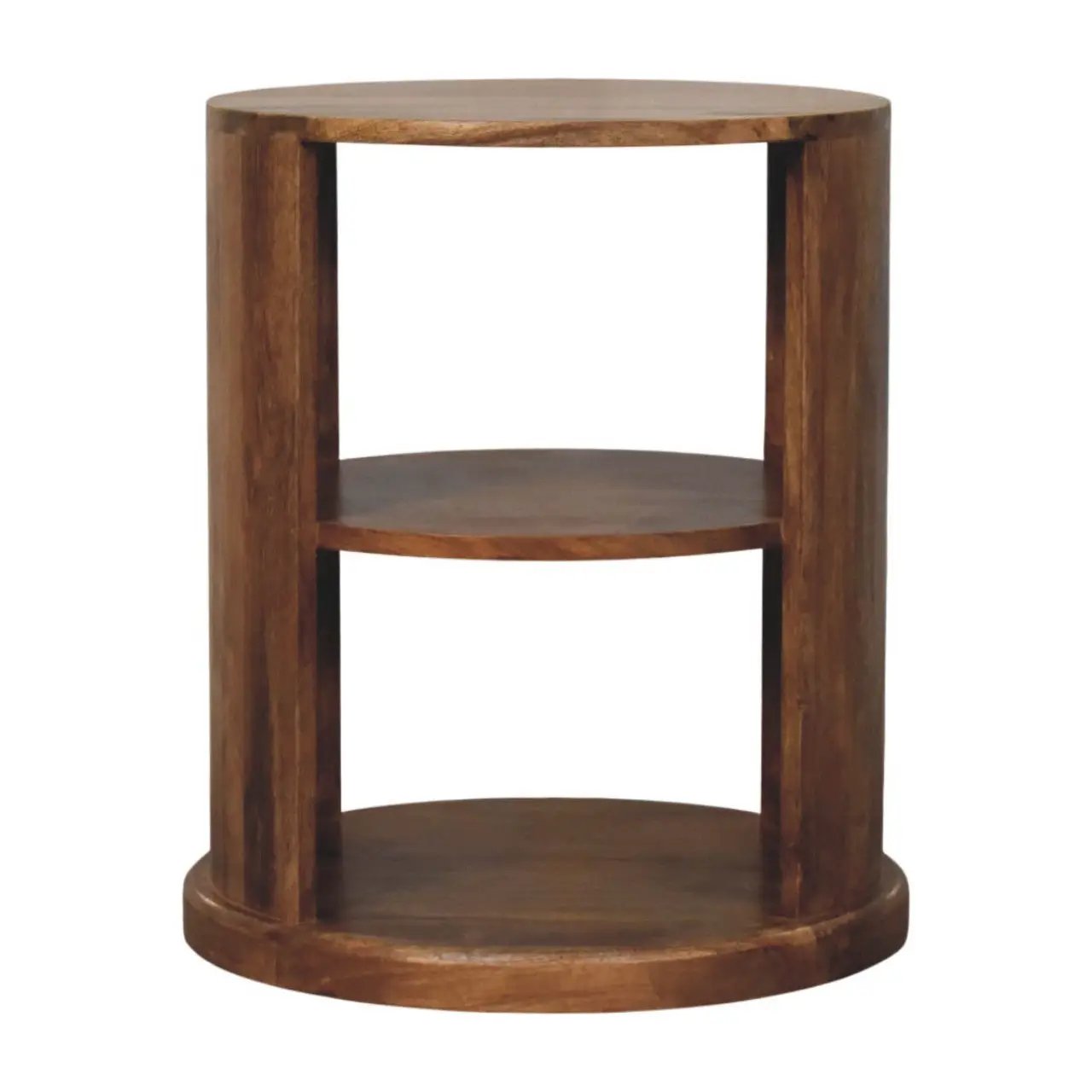 Solid Wood Ventura Open Round Side Table by HouseOfZazla