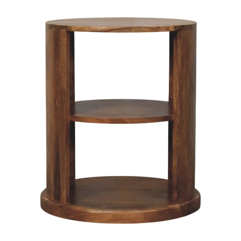 Solid Wood Ventura Open Round Side Table by HouseOfZazla