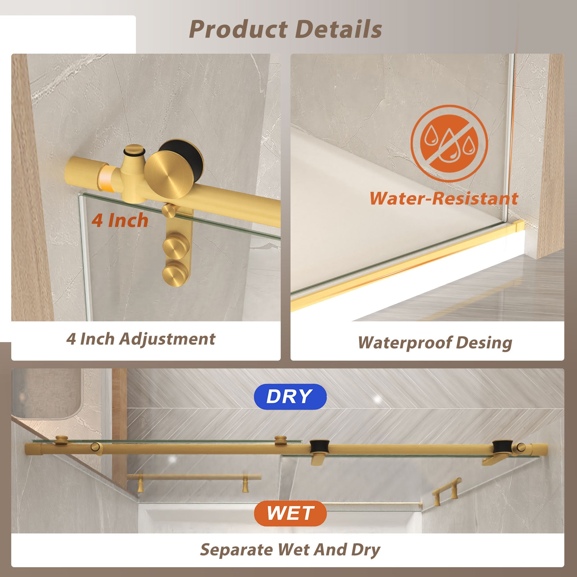 44-48" x 76" Frameless Sliding Shower Door by HouseOfZazla