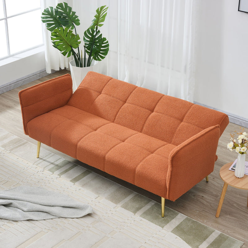 Convertible Double Futon Sofa Bed With Folding Armrests For Living Rooms by HouseOfZazla