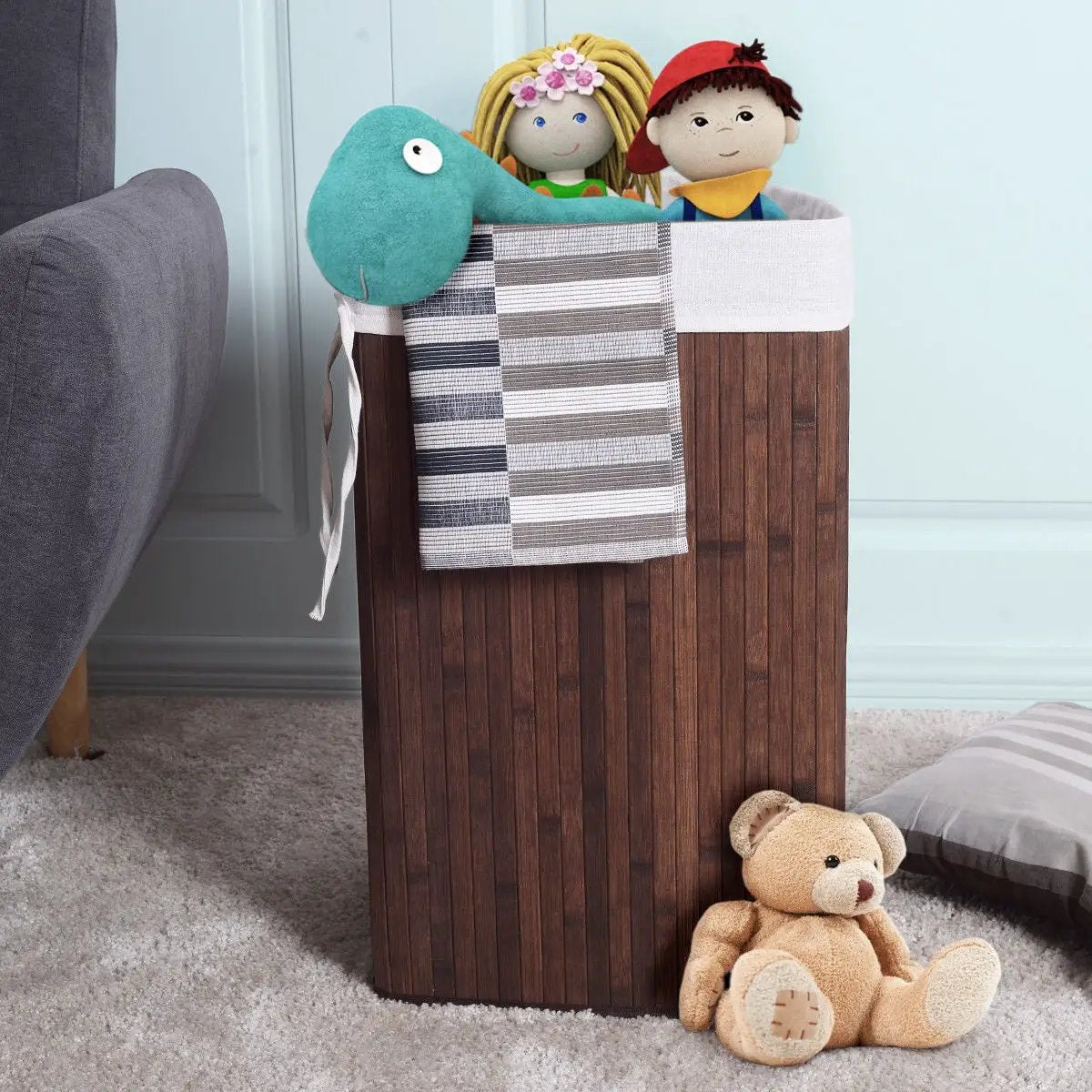 Corner Bamboo Hamper Laundry Basket by DirectDeals