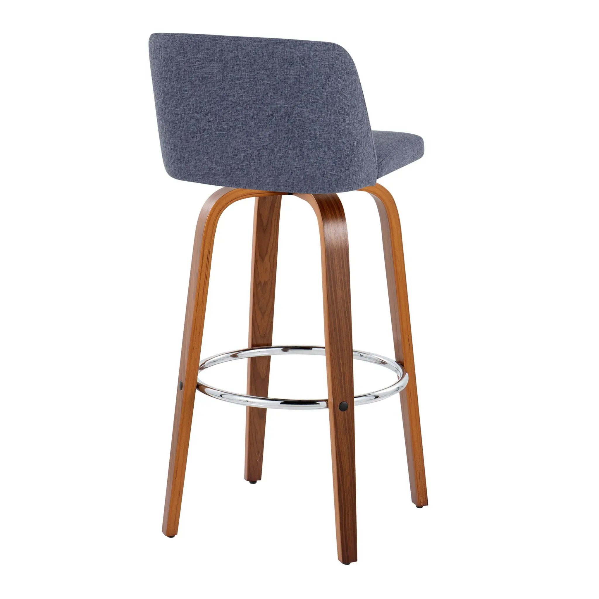 Toriano - Mid Century Modern Fixed Height, Barstool With Swivel With Round Footrest (Set of 2) by Unique Piece Furniture