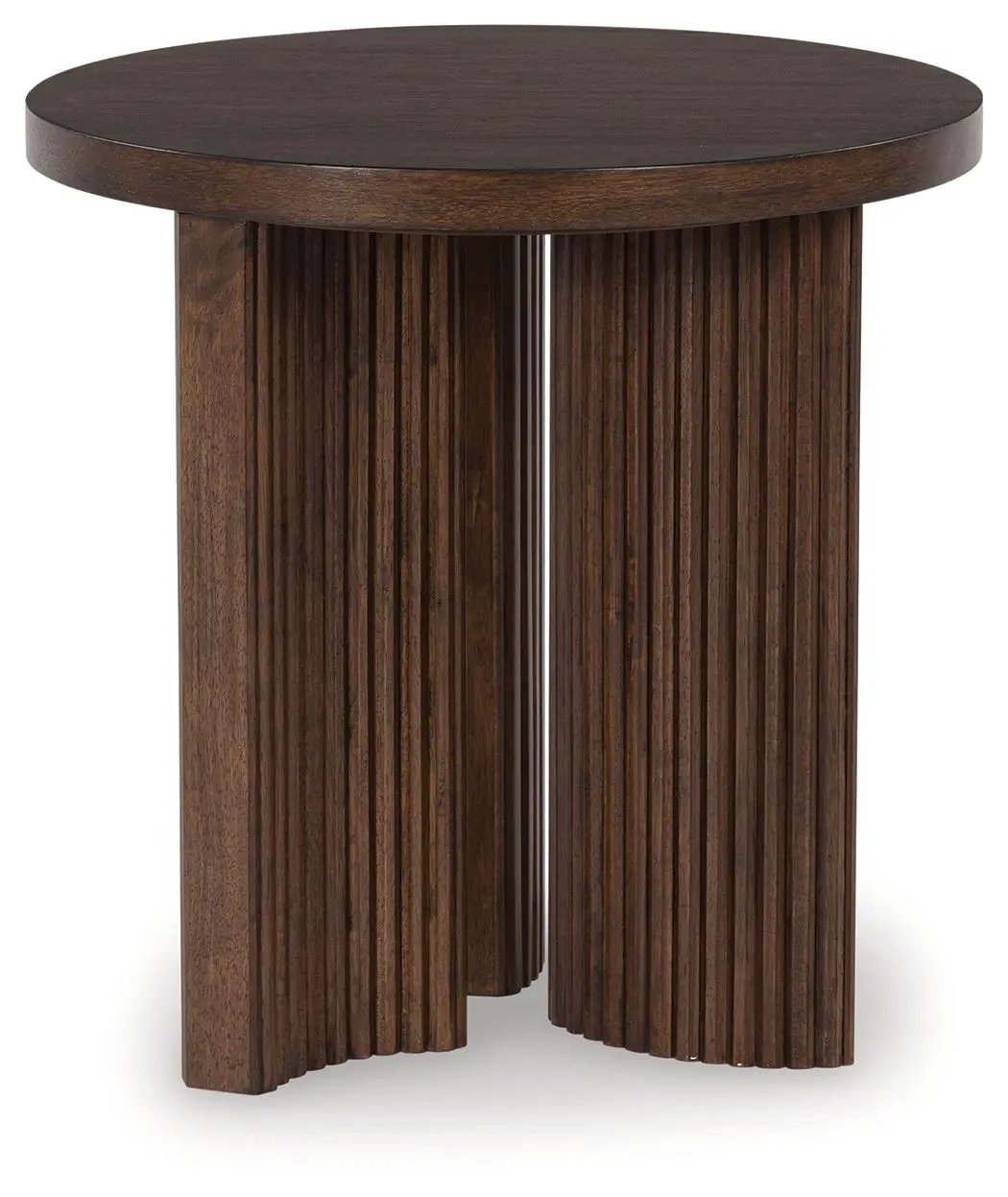 Korestone - Round End Table - Dark Brown by Unique Piece Furniture