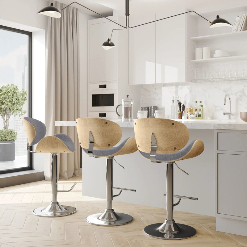 Marana - Handcrafted Bentwood Adjustable Swivel Bar Stool by Unique Piece Furniture