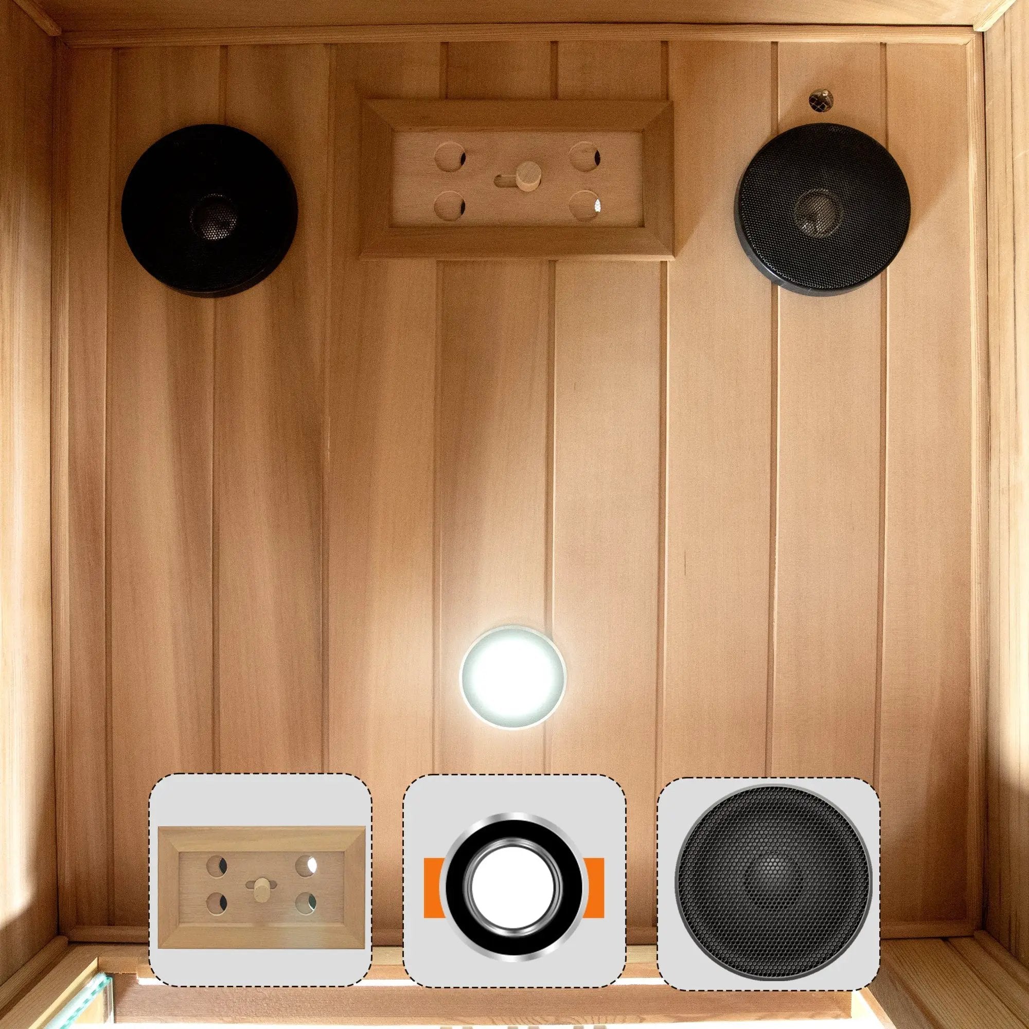 One person Far infrared red cedar standard indoor sauna room (Front & Rear & Left & Right) by HouseOfZazla