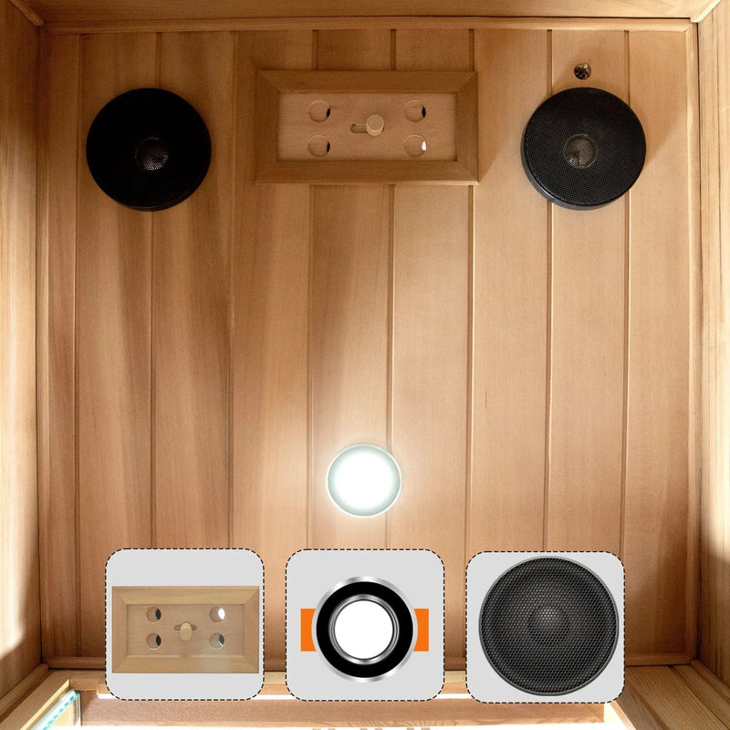 One person Far infrared red cedar standard indoor sauna room (Front & Rear & Left & Right) by HouseOfZazla