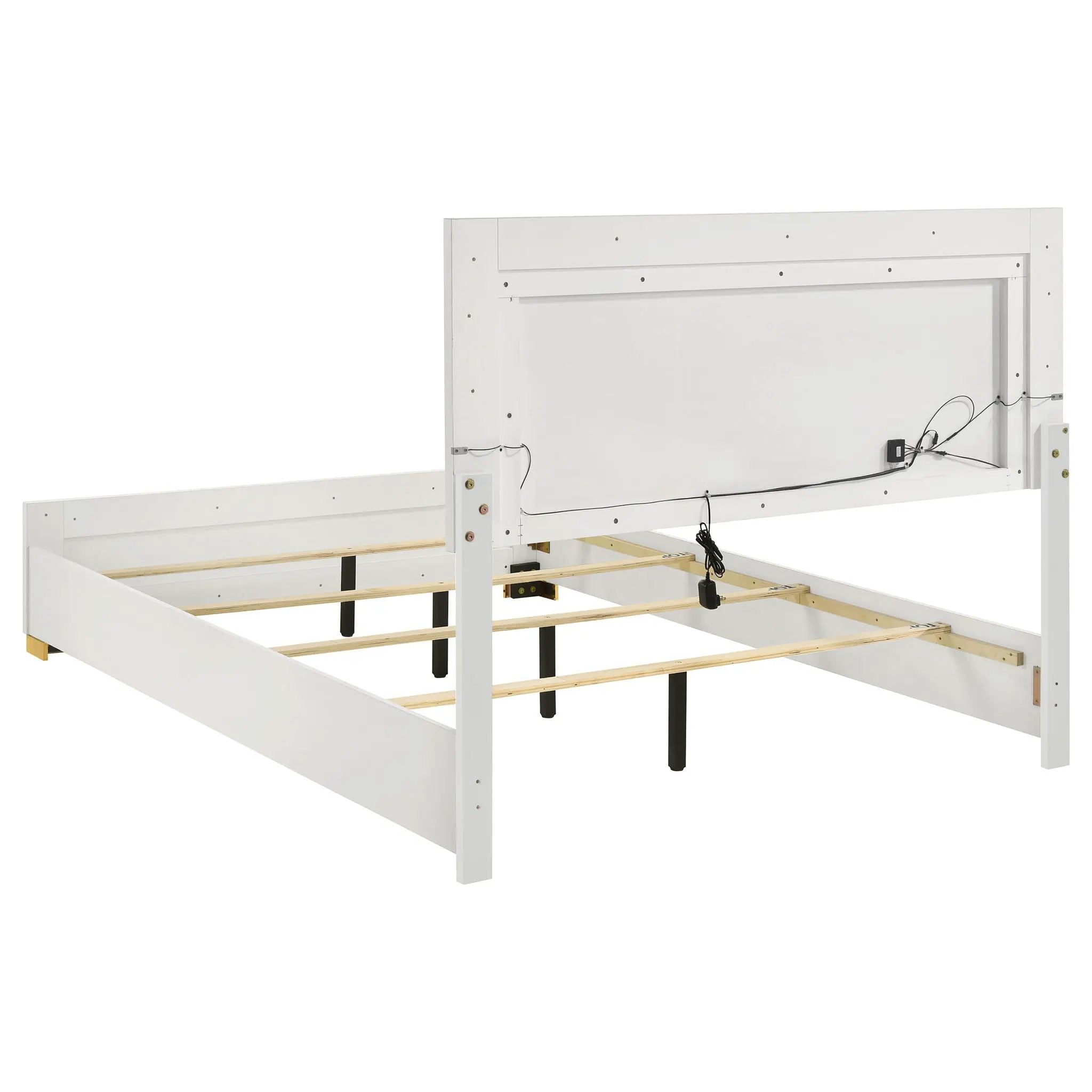 Marceline Wood Queen LED Panel Bed White by Unique Piece Furniture