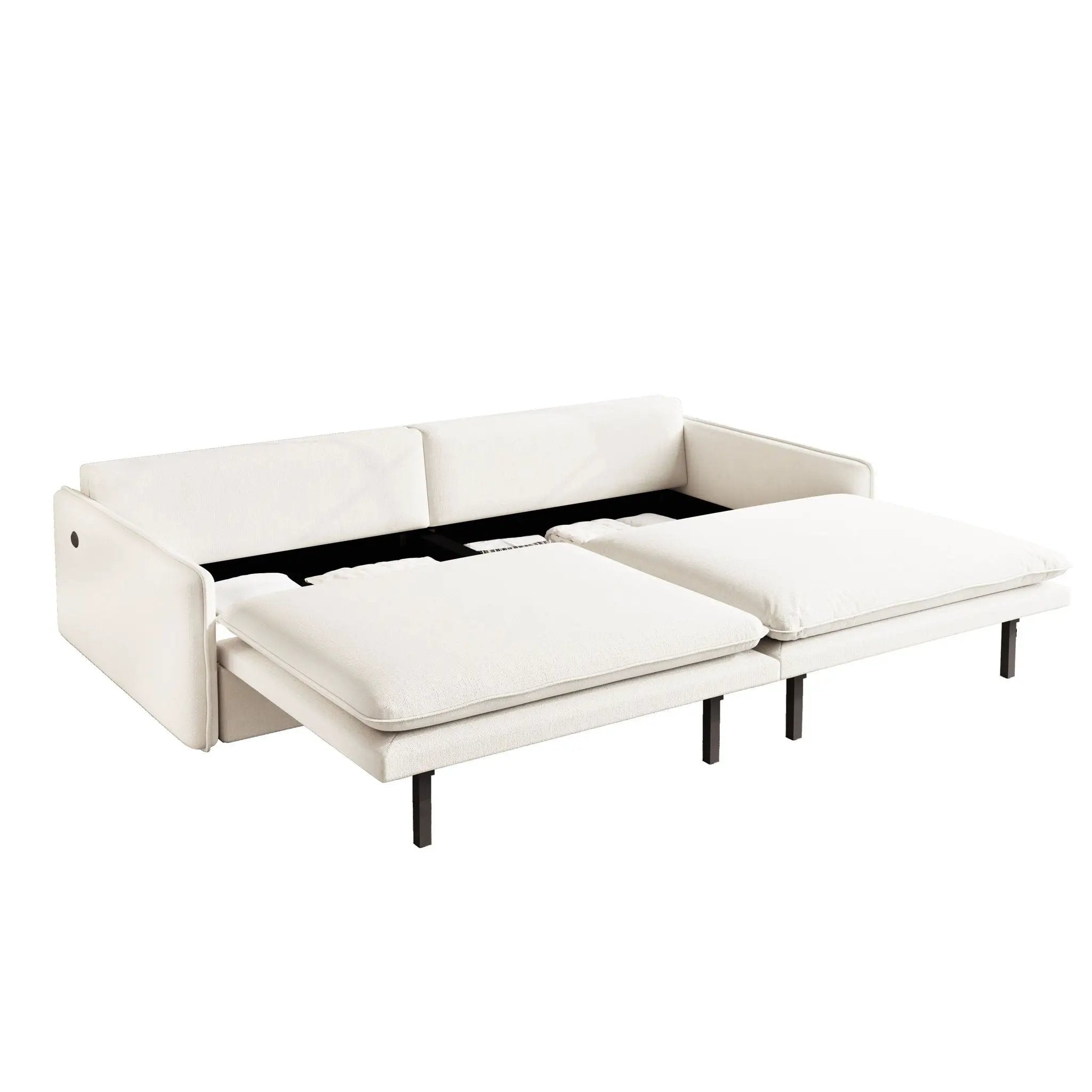 4 Seat Convertible Sleeper Sofa Bed, Modern With Storage
