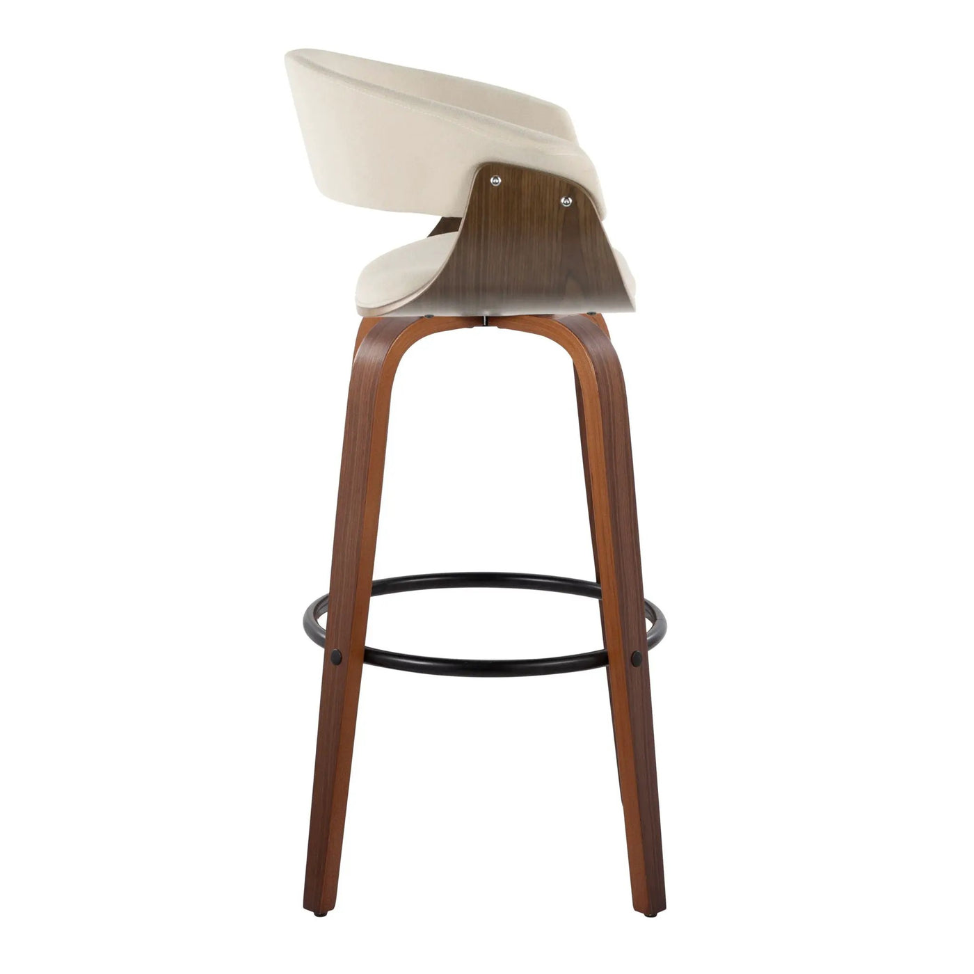 Vintage Mod - Mid Century Modern Fixed Height Barstool With Swivel & Round Footrest (Set of 2) by HouseOfZazla
