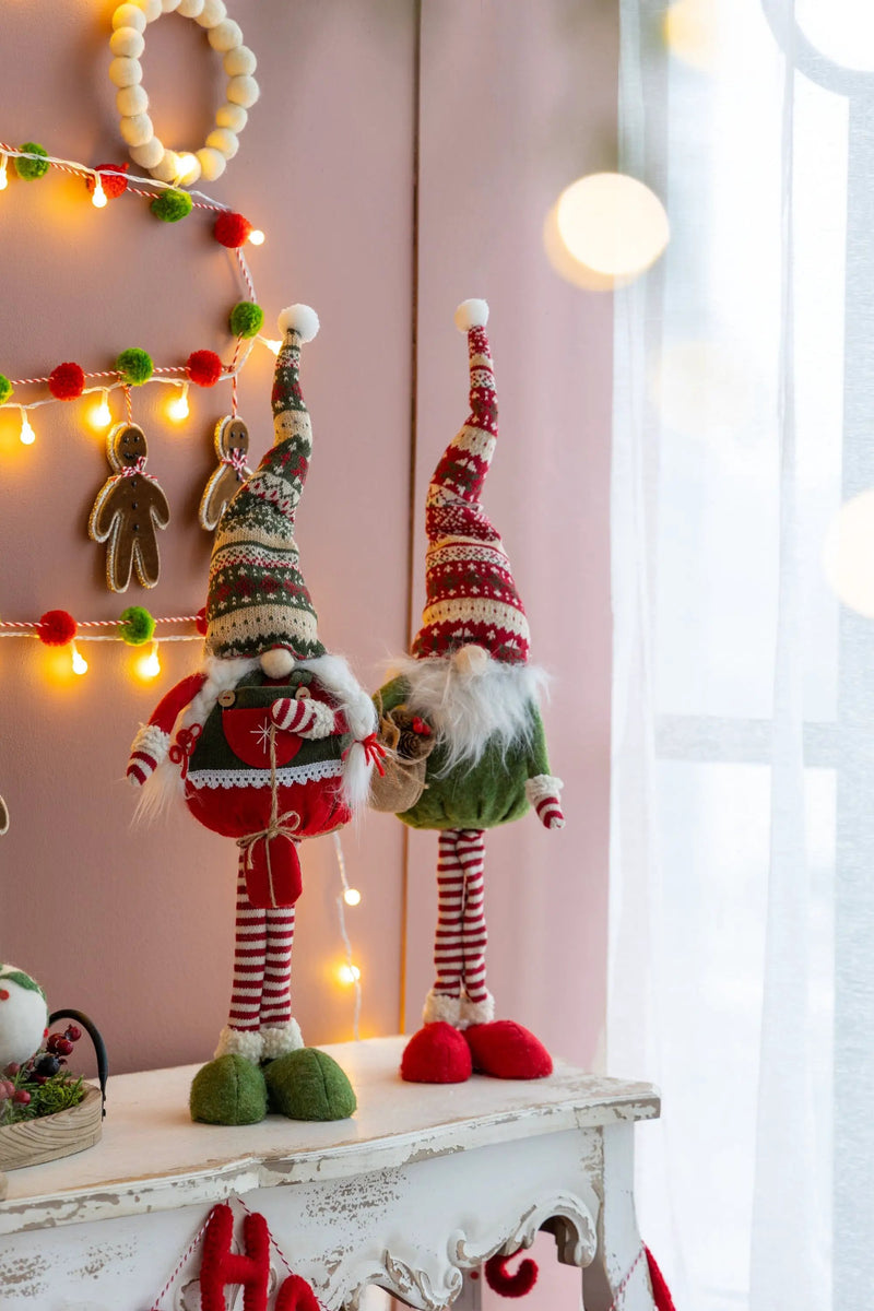 Set of 2 Fabric Standing Holiday Gnomes by HouseOfZazla