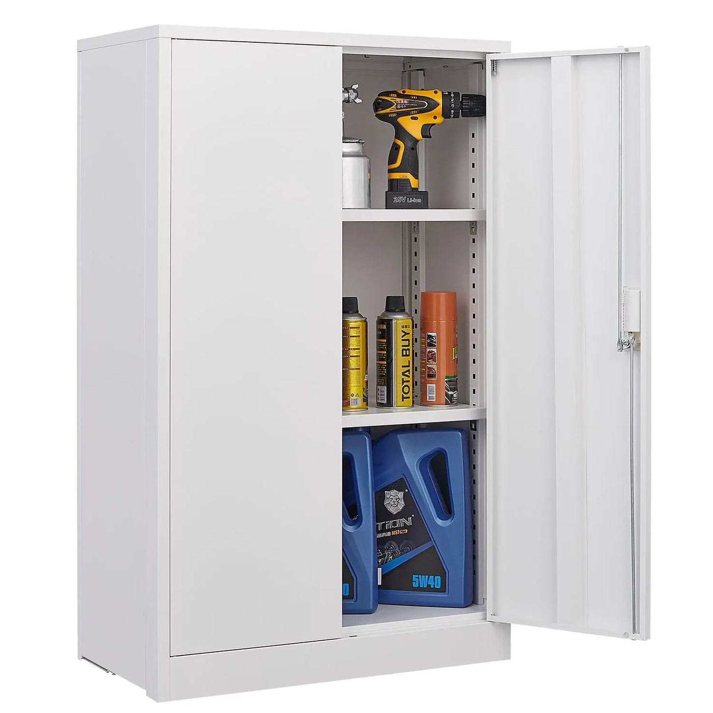 Metal Storage Cabinet With Locking Doors And Adjustable Shelf, Folding Filing Storage Cabinet, Folding Storage Locker Cabinet For Home Office, School, Garage by HouseOfZazla