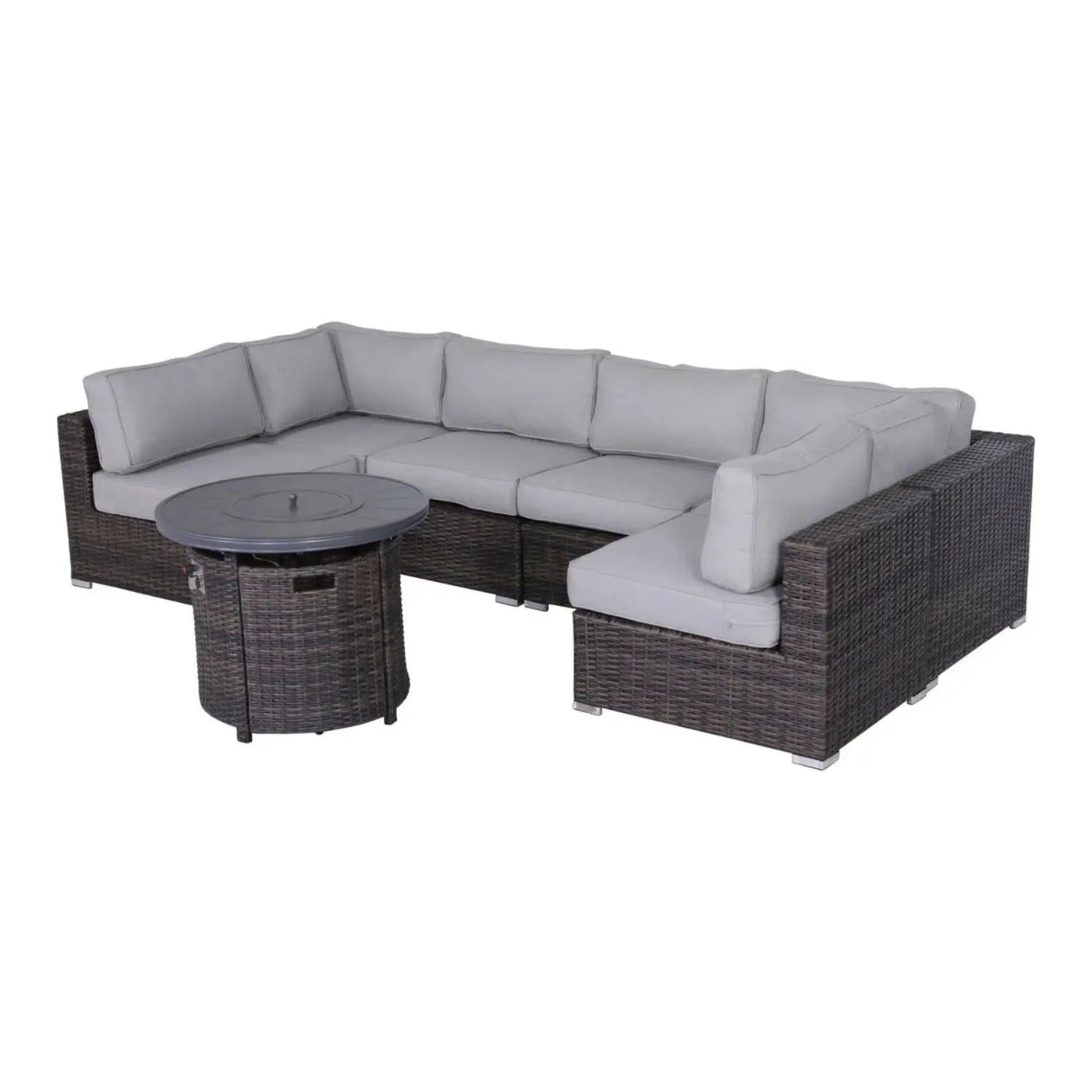 Wicker Outdoor Lounge Set With Cushions And Fire Pit by HouseOfZazla