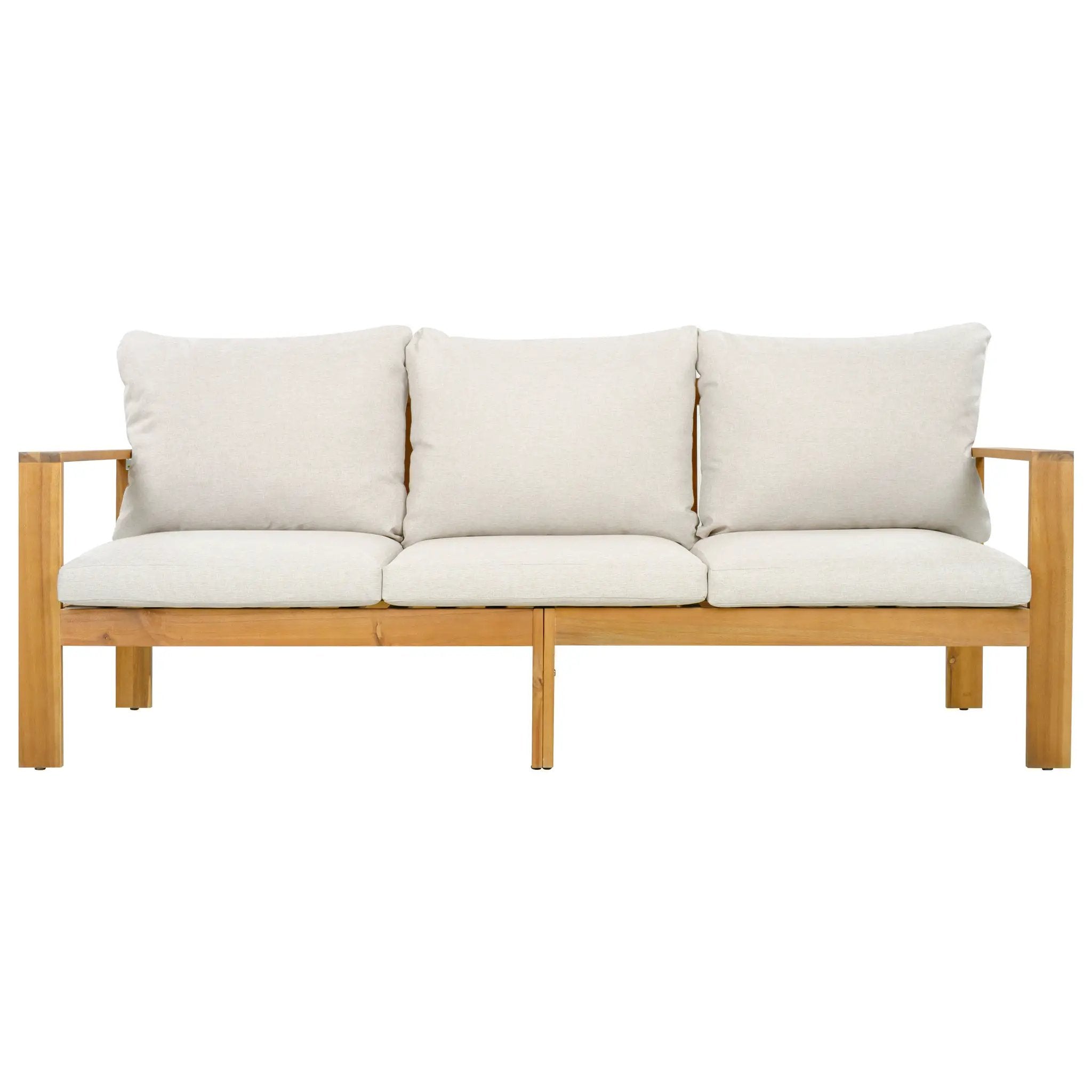Outdoor 4pcs Acacia Sectional Patio Sofa Set by HouseOfZazla