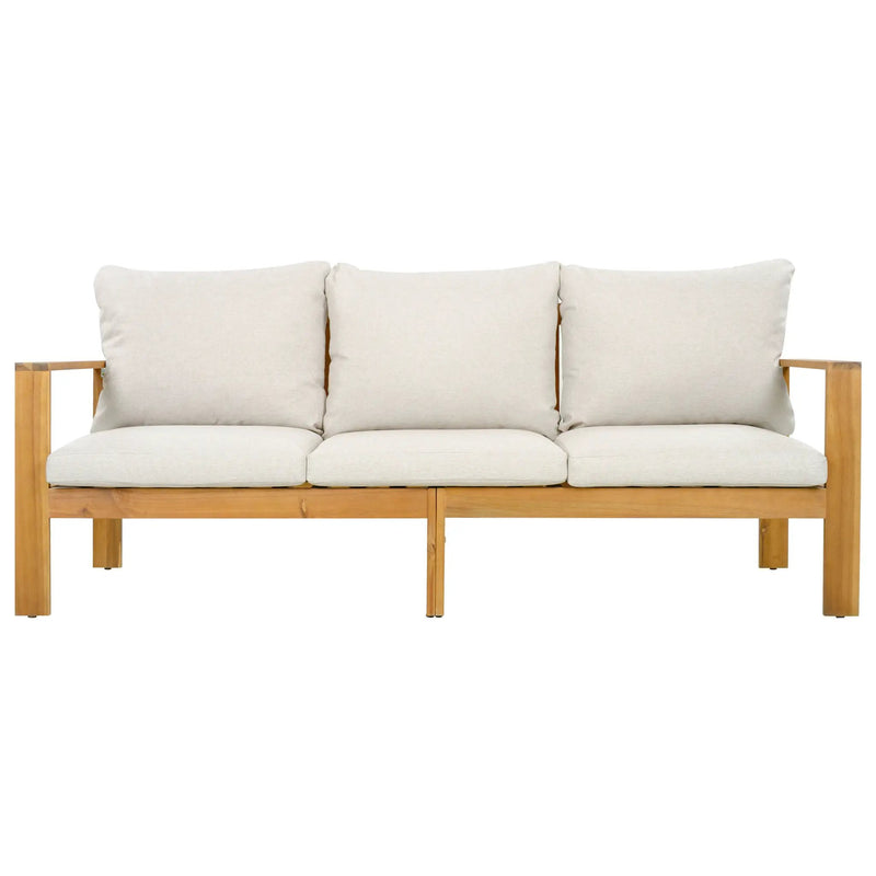 Outdoor 4pcs Acacia Sectional Patio Sofa Set by HouseOfZazla