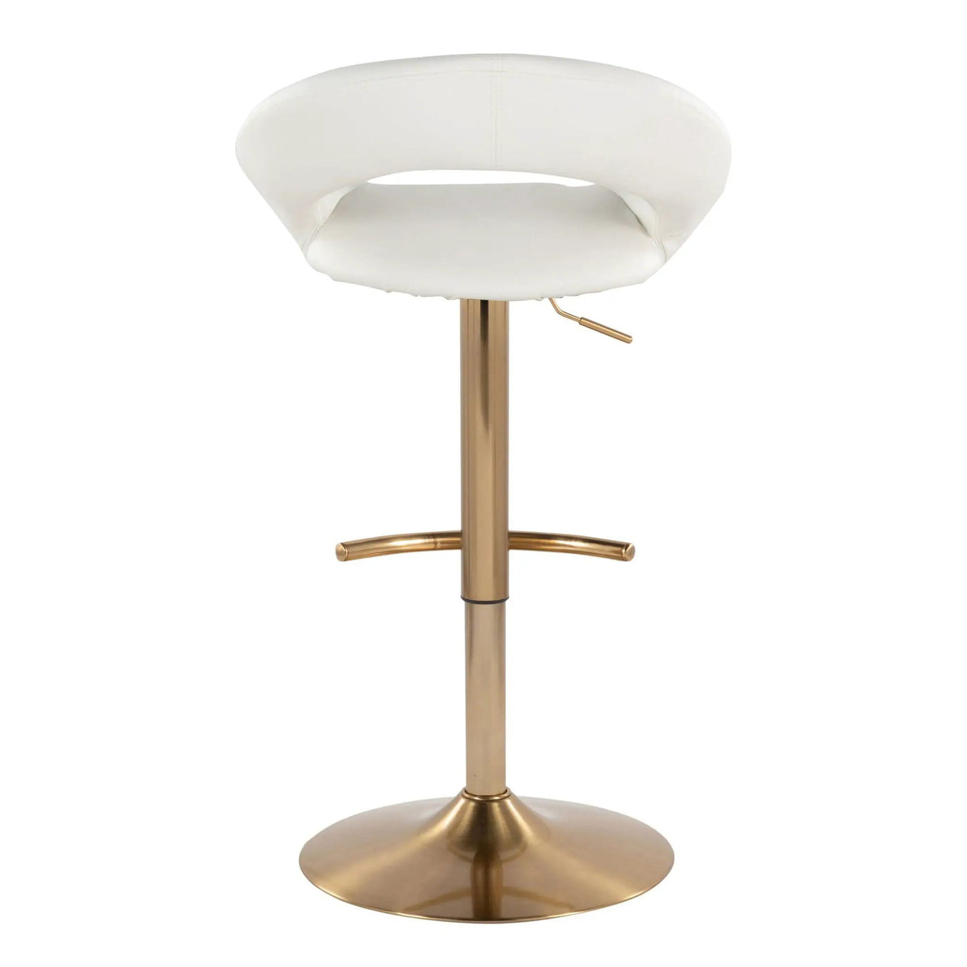 Posh - Contemporary / Glam Adjustable Barstool With Swivel With Rounded T Footrest (Set of 2) by HouseOfZazla