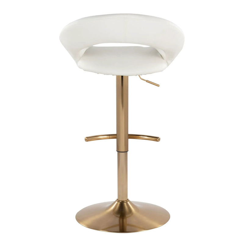 Posh - Contemporary / Glam Adjustable Barstool With Swivel With Rounded T Footrest (Set of 2) by Unique Piece Furniture
