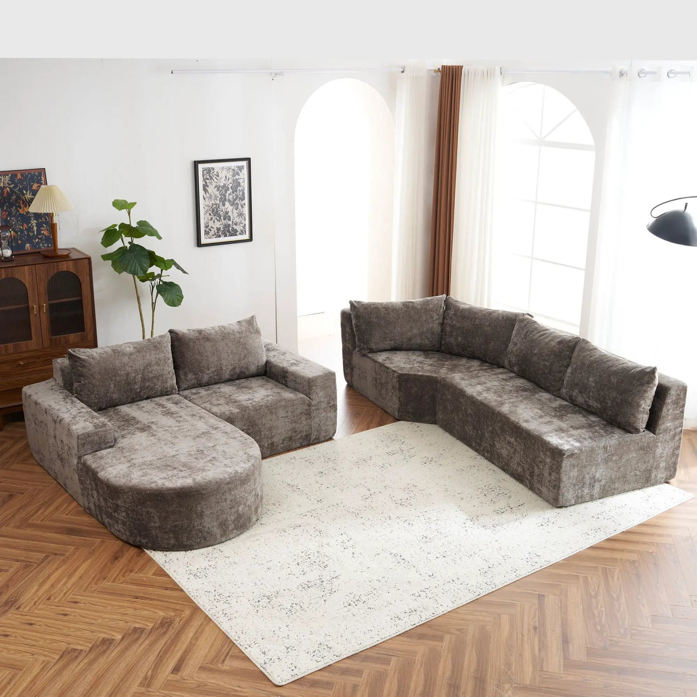 U-Shaped Oversized Modular Cloud Sectional Sofa With Deep Seat For Living Room by HouseOfZazla