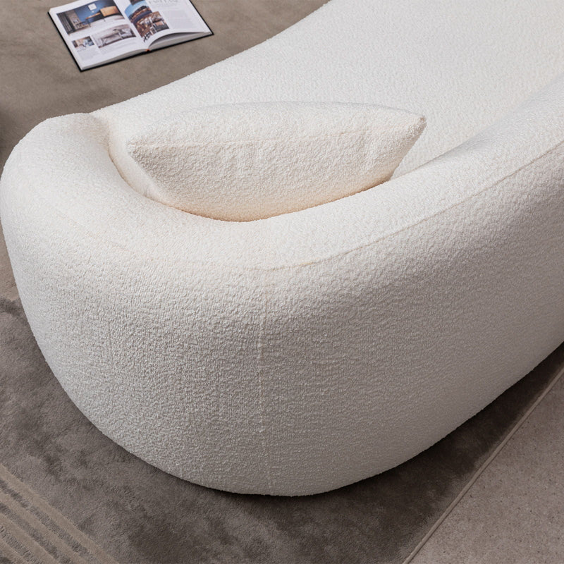 Curved 3 Seater Sofa For Living Room - White by HouseOfZazla