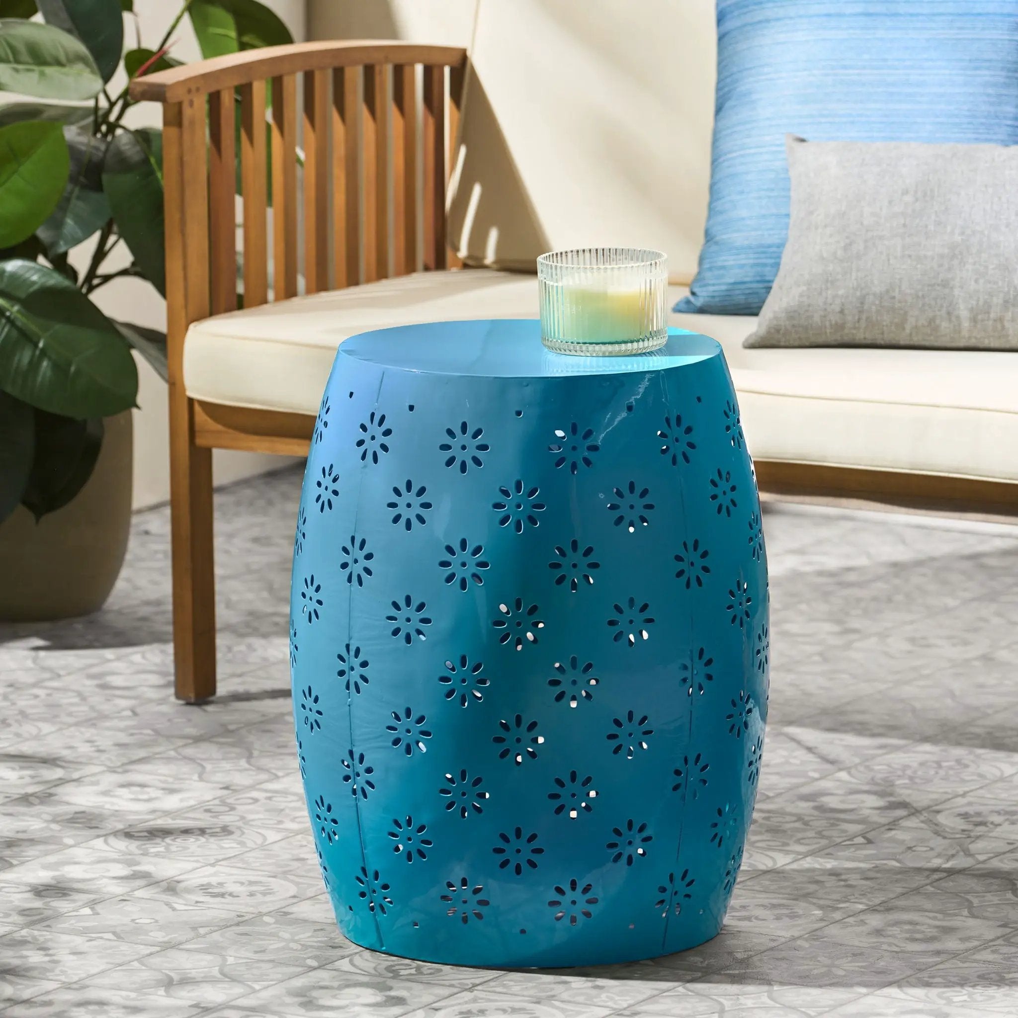 Soleil Barrel Shaped Side Table by HouseOfZazla