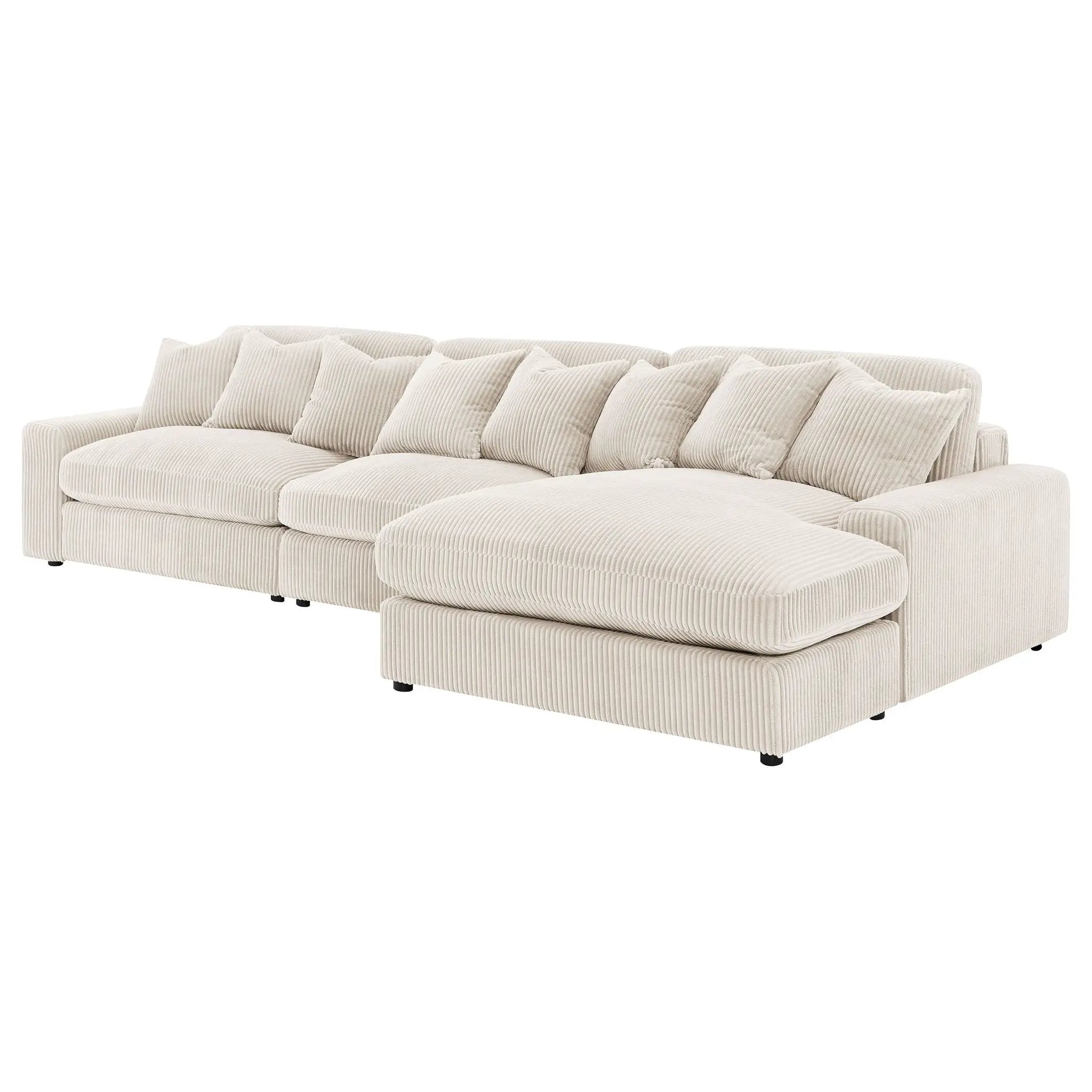 Blaine Upholstered Reversible Chaise Sectional Sofa Sand by Unique Piece Furniture