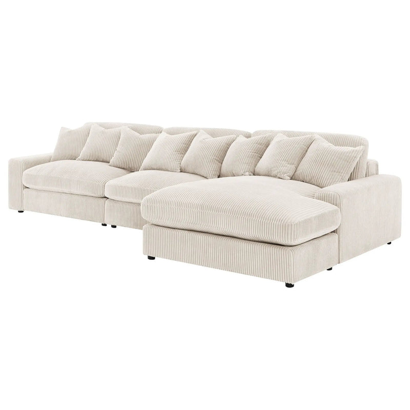 Blaine Upholstered Reversible Chaise Sectional Sofa Sand by Unique Piece Furniture
