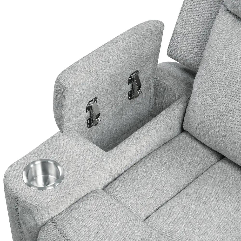 Galya - Motion Glider Recliner - Light Gray Chenille by Unique Piece Furniture
