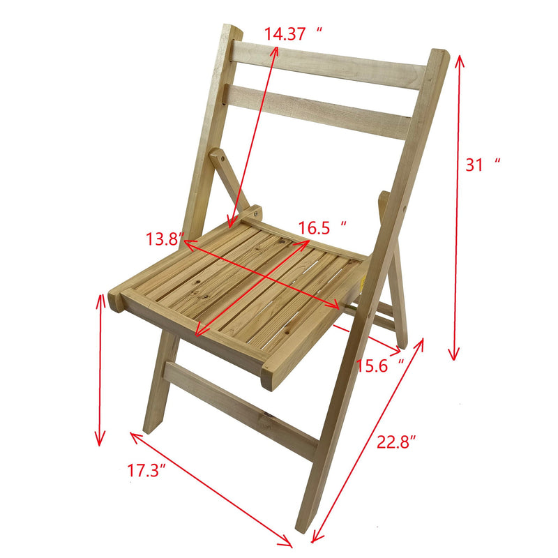 Light Brown Folding Special Event Chair Set with Solid Wood Construction - Set of 4, photo 3 of 4