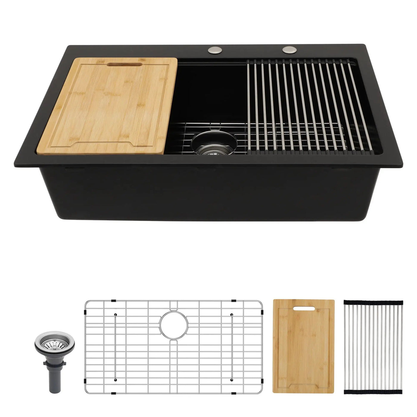 Granite Composite Quartz Kitchen Sink With Workstation Features And Drop In Design by HouseOfZazla