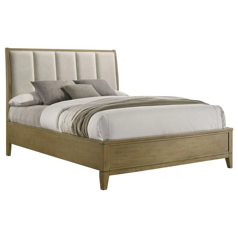 Granada Upholstered California King Panel Bed Natural Pine by Unique Piece Furniture
