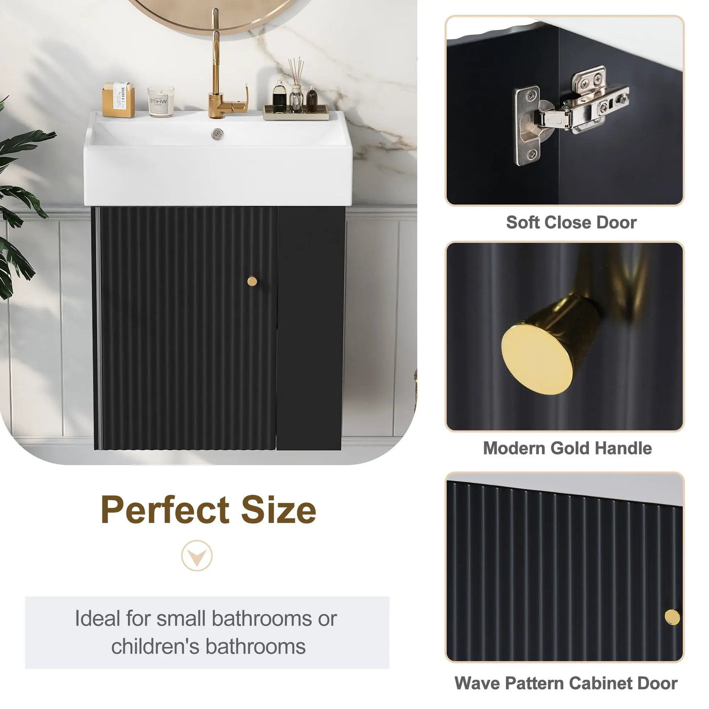 Modern Floating Bathroom Vanity With Ceramic Basin Perfect For Small Bathrooms by Unique Piece Furniture