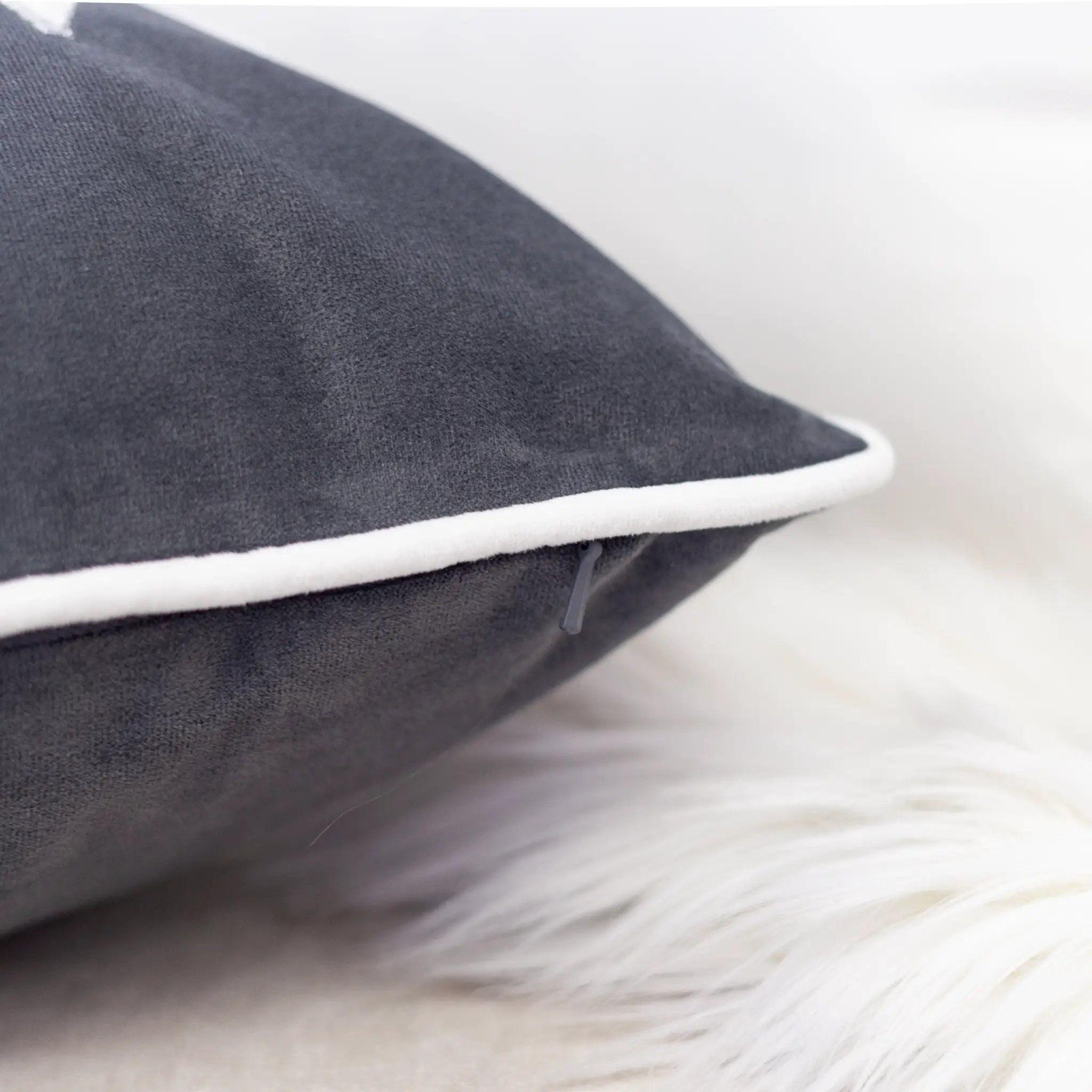 Nneka Let It Snow Gray Velvet Lumbar Pillow with Insert 14x20 by HouseOfZazla