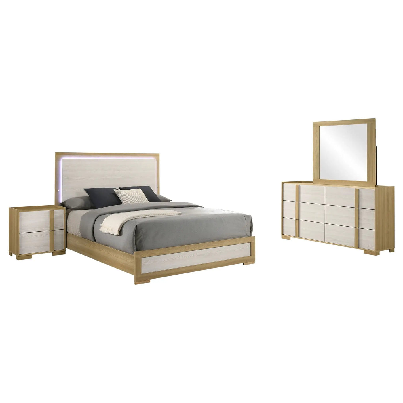 Lincoln - Bedroom Set With LED Headboard by HouseOfZazla